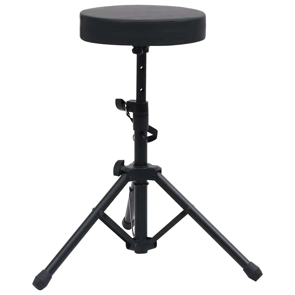 Adjustable Keyboard Stand and Stool Set for Music Performance Black Foldable