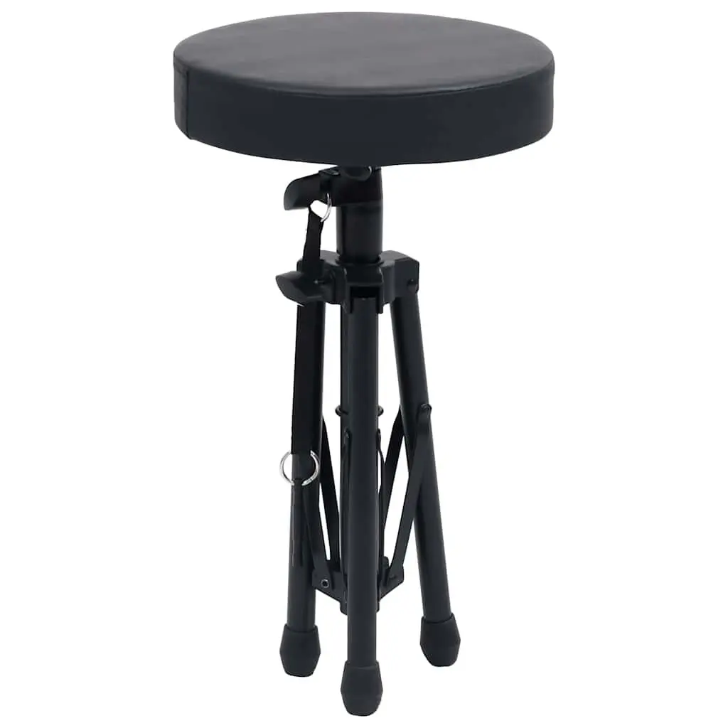 Adjustable Keyboard Stand and Stool Set for Music Performance Black Foldable