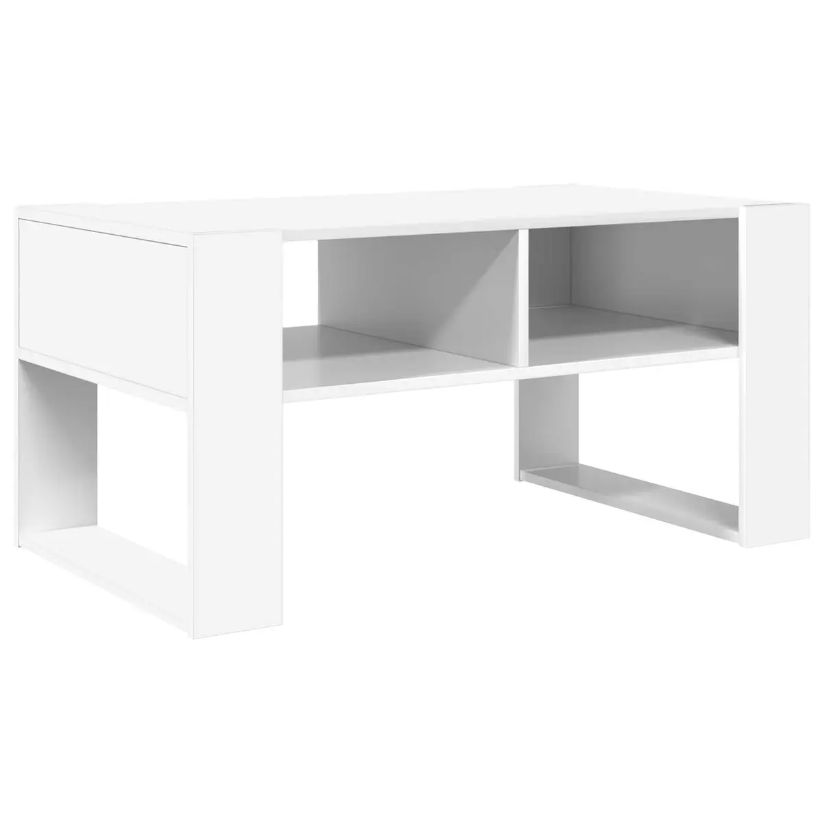 Coffee Table with Storage White 92 x 53 x 45 cm Engineered Wood Accent Living