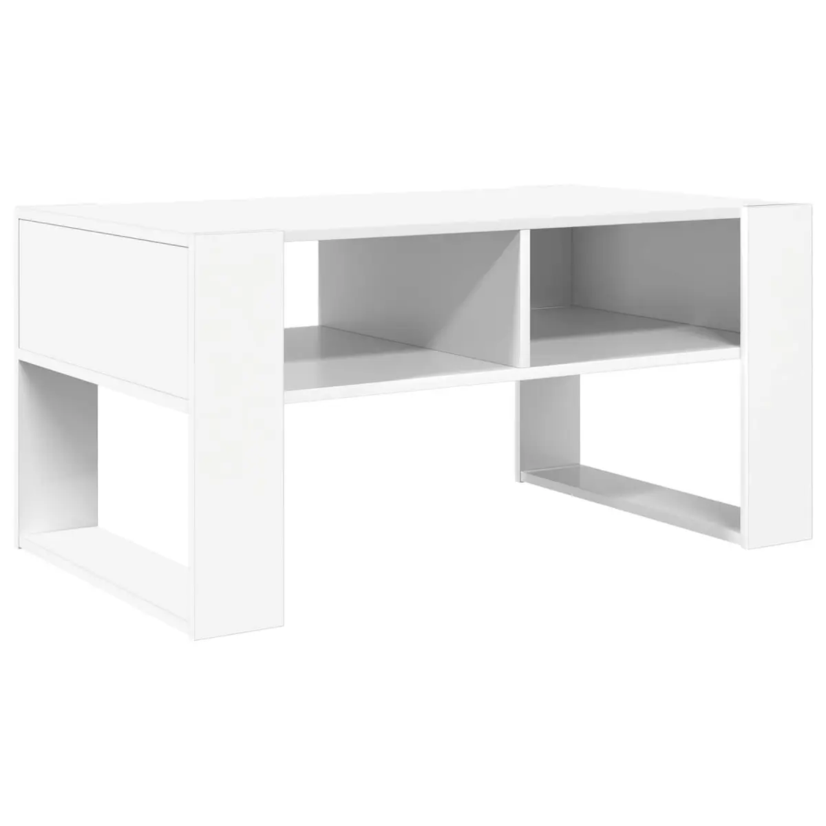 Coffee Table with Storage White 92 x 53 x 45 cm Engineered Wood Accent Living