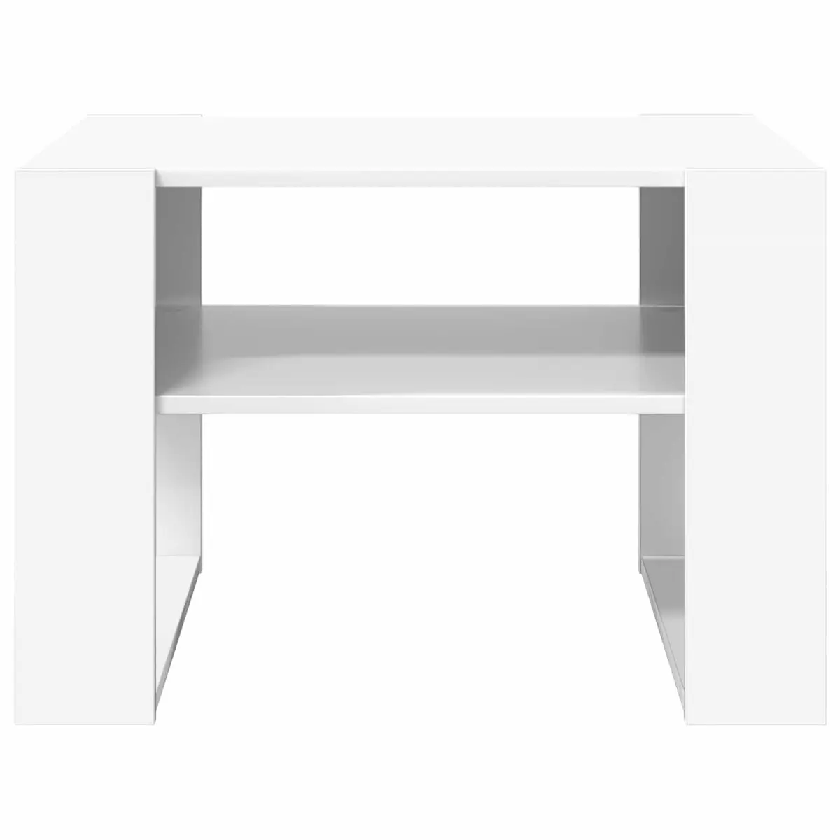 Coffee Table with Storage White Rectangular Living Room Furniture Engineered