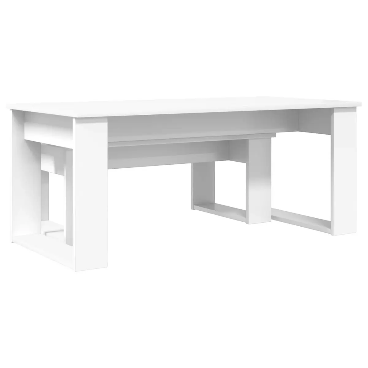 Coffee Table Set 2 Pieces White Modern Lounge Living Room