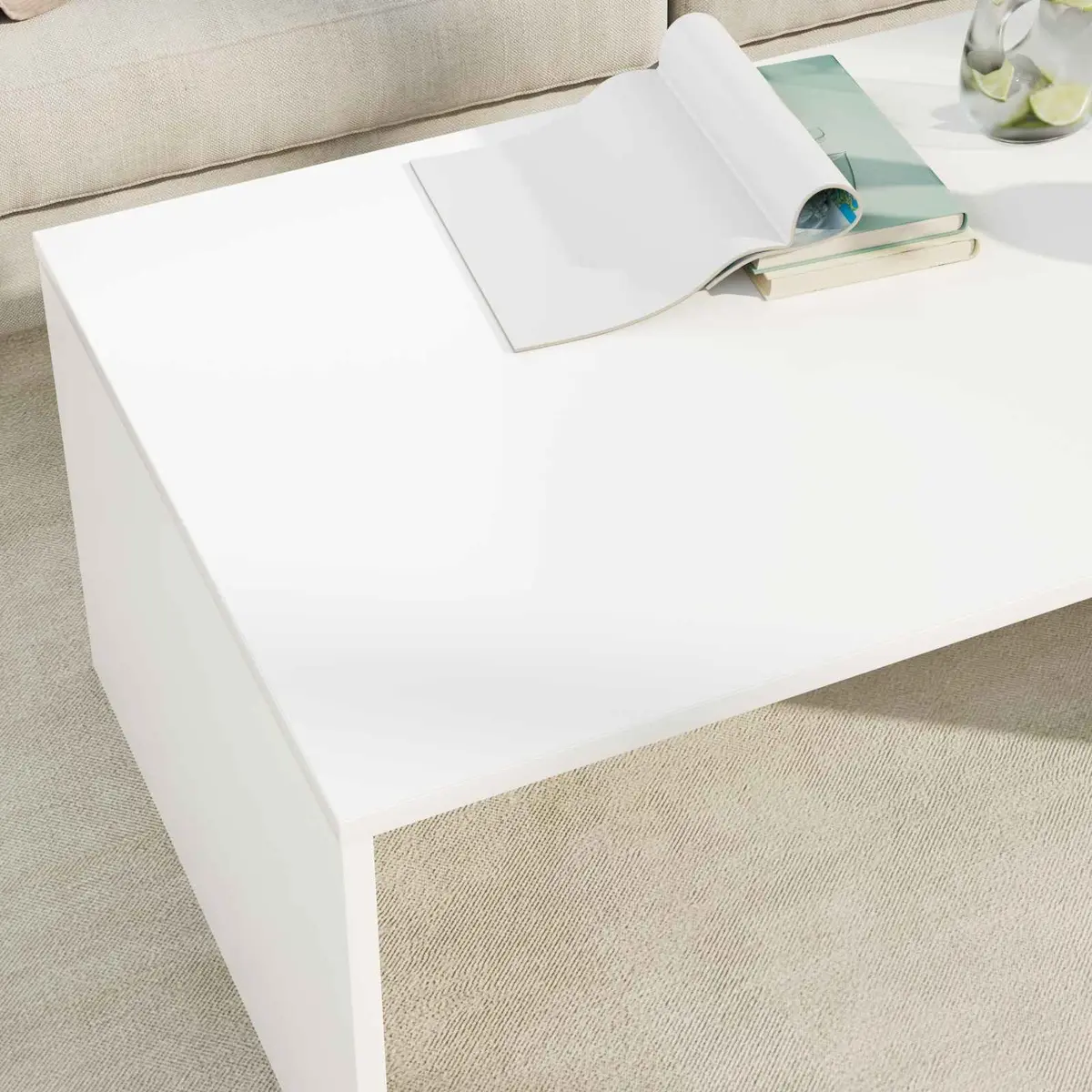 Coffee Table Modern Rectangular 95x50x34cm White