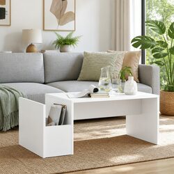 Reliable White Coffee Table - Modern Rectangular Design 90x45x35cm