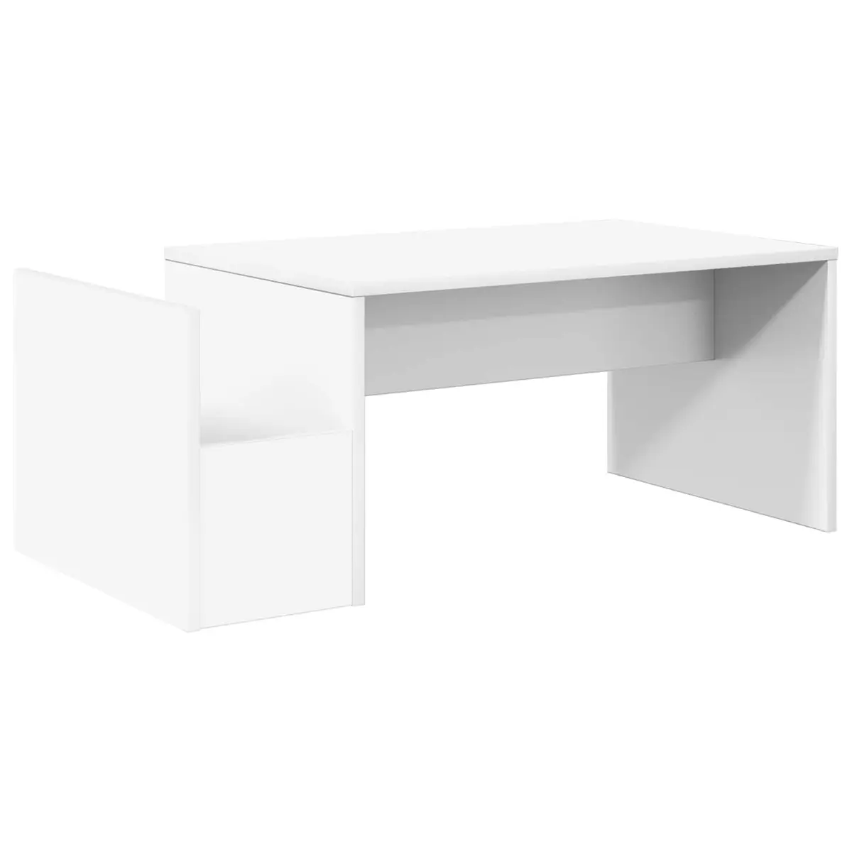 Coffee Table White Rectangular Modern Living Room Accent Furniture 90x45x35cm