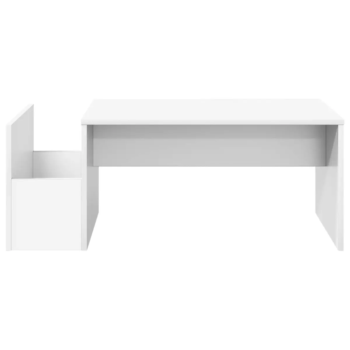 Coffee Table White Rectangular Modern Living Room Accent Furniture 90x45x35cm