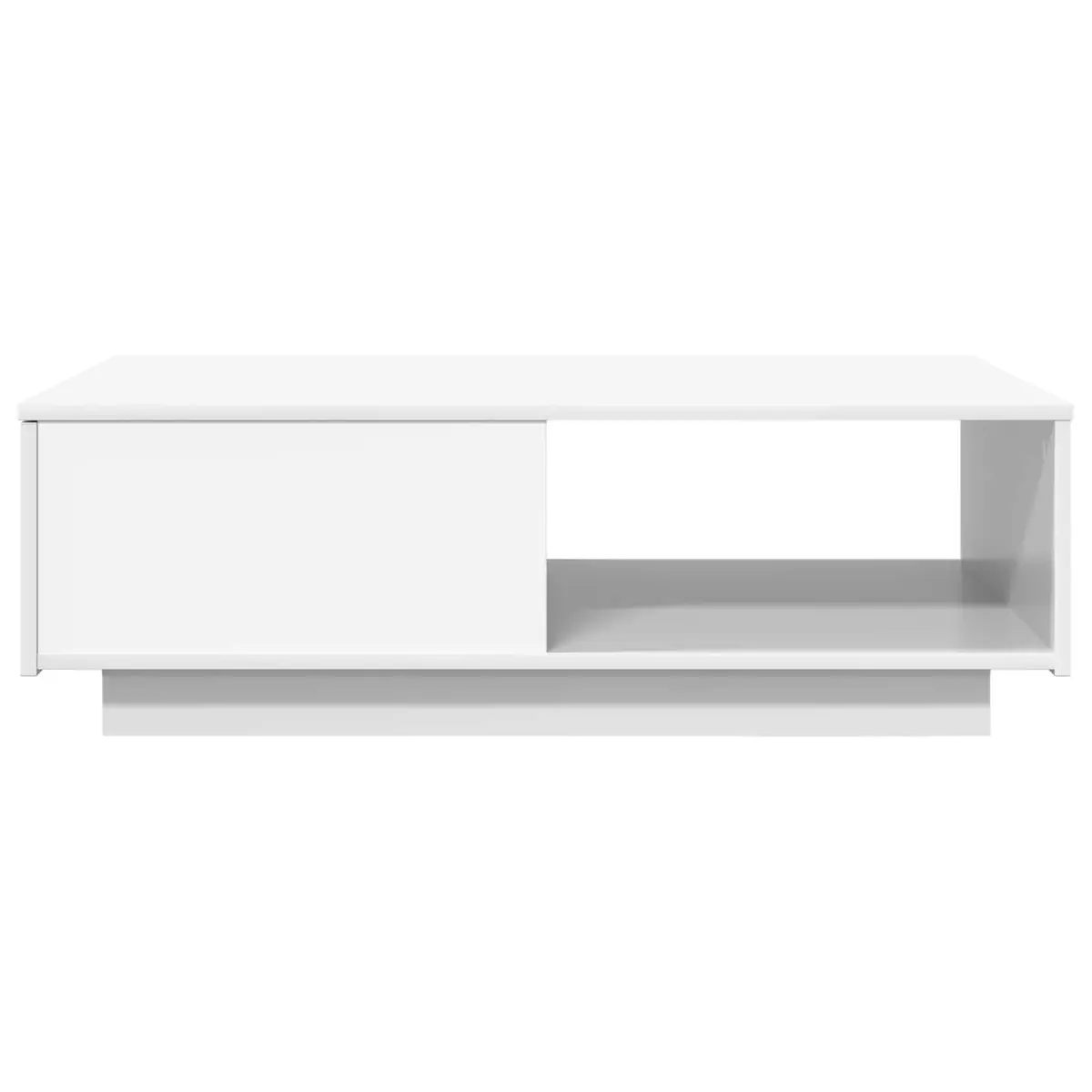 Coffee Table with Drawer White Rectangular Living Room Accent Furniture Storage