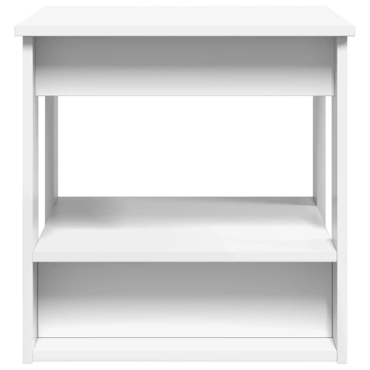 Coffee Table White Rectangular Modern Living Room Accent Engineered Wood