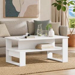 Comforting White Coffee Table with Storage Solutions