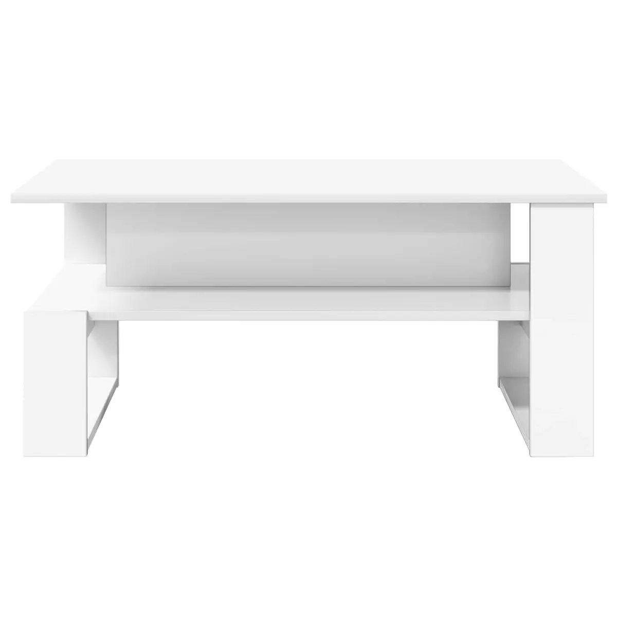 Coffee Table White Rectangular Modern Living Room Accent Furniture Engineered