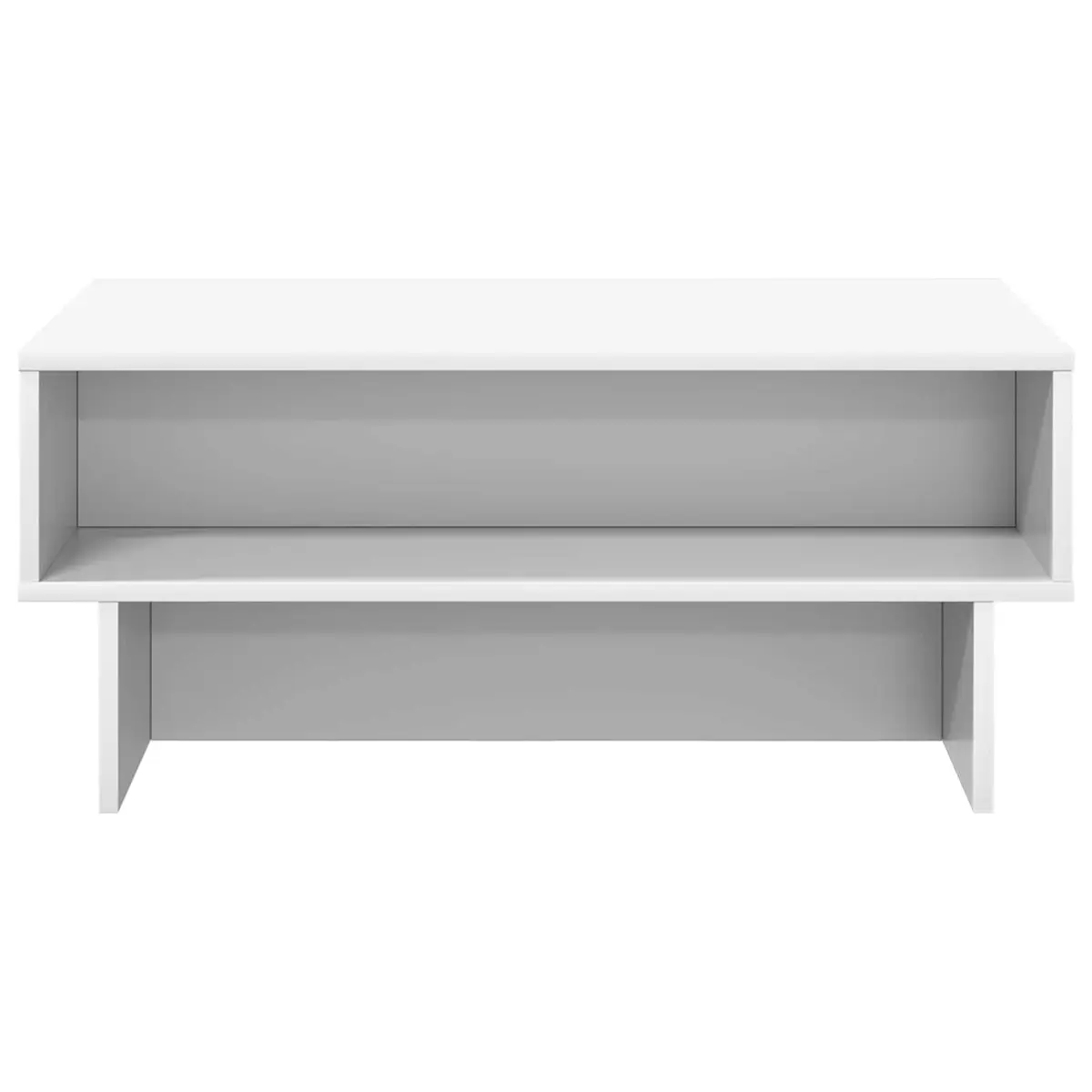 Coffee Table Storage Shelves 80 x 46 x 35 cm White Modern Engineered Wood