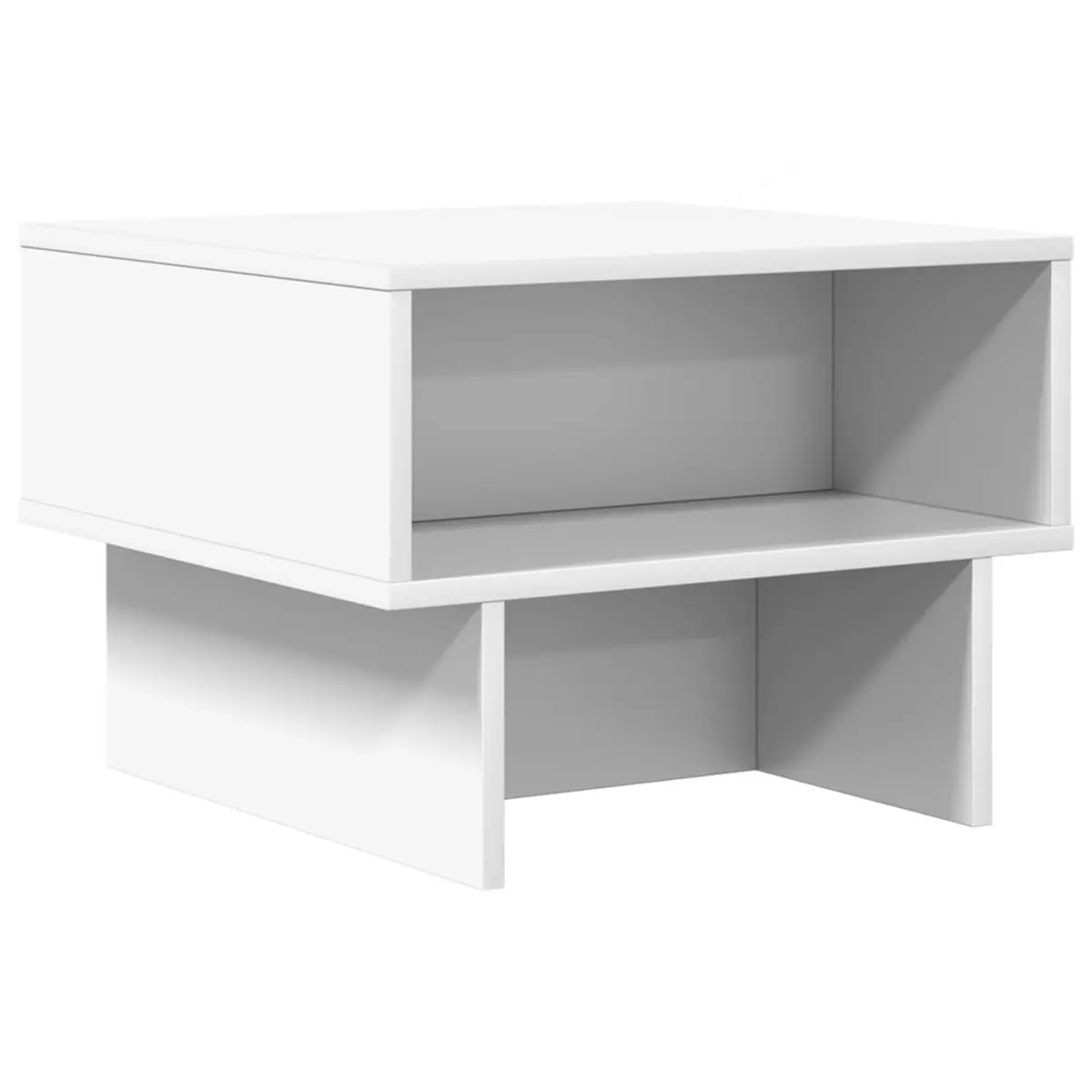Coffee Table Modern Living Room Accent Furniture 48 x 46 x 35 cm White Engineered Wood Storage