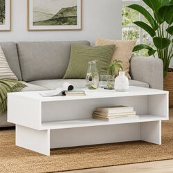 Practical White Coffee Table with Storage Solutions