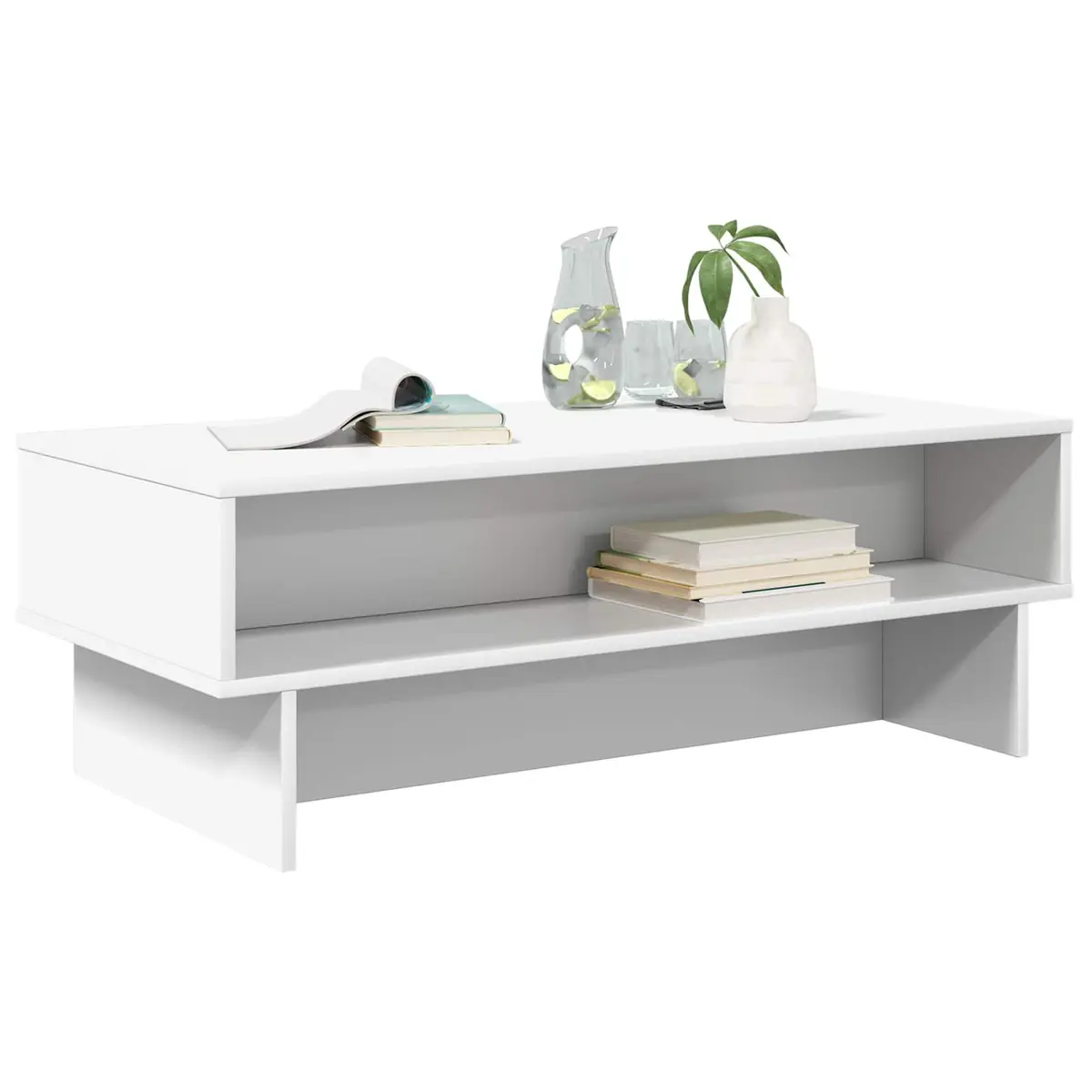 White Coffee Table with Storage Solutions