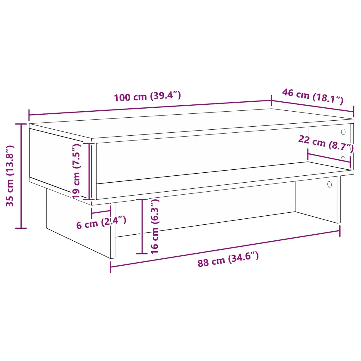 White Coffee Table with Storage Solutions