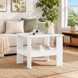 A Warm Addition: White Modern Coffee Table 57x55x45cm