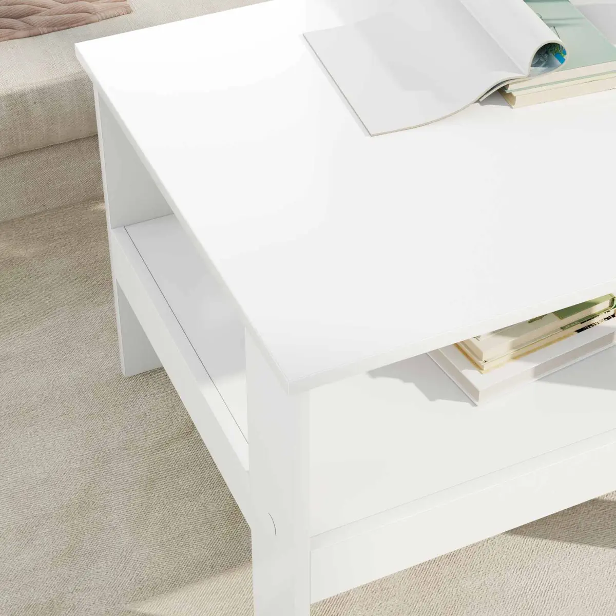 Coffee Table Modern Living Room Furniture 57x55x45cm White