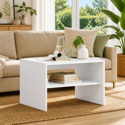 Durable and Stylish White Coffee Table with Storage Options
