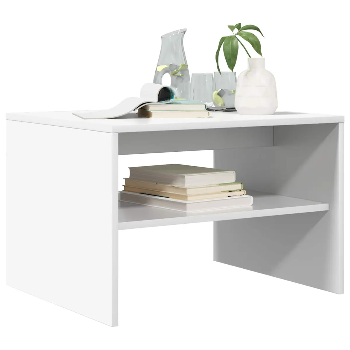 White Coffee Table with Storage Options