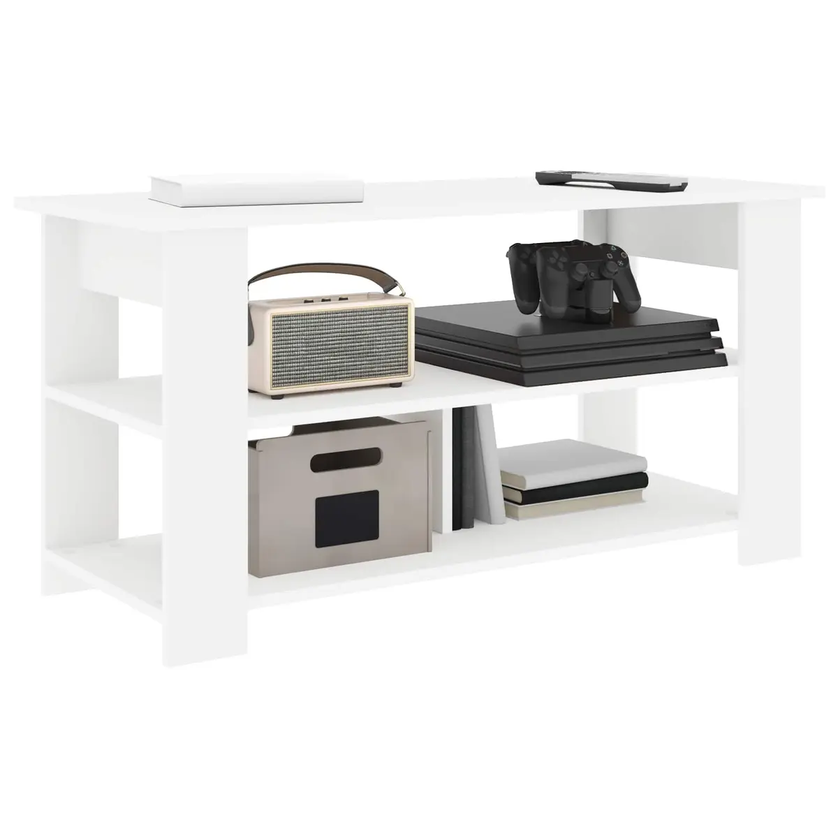 White TV Stand Modern Design Living Room Media Storage Unit 100x40x50cm