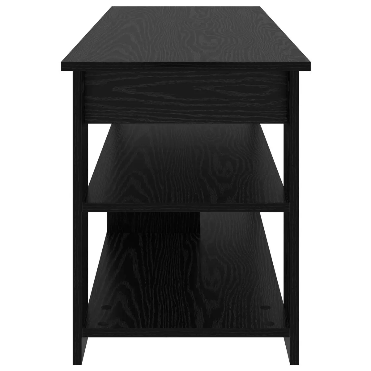 TV Stand Black Oak Modern Living Room Media Console Storage Unit 100x40x50cm