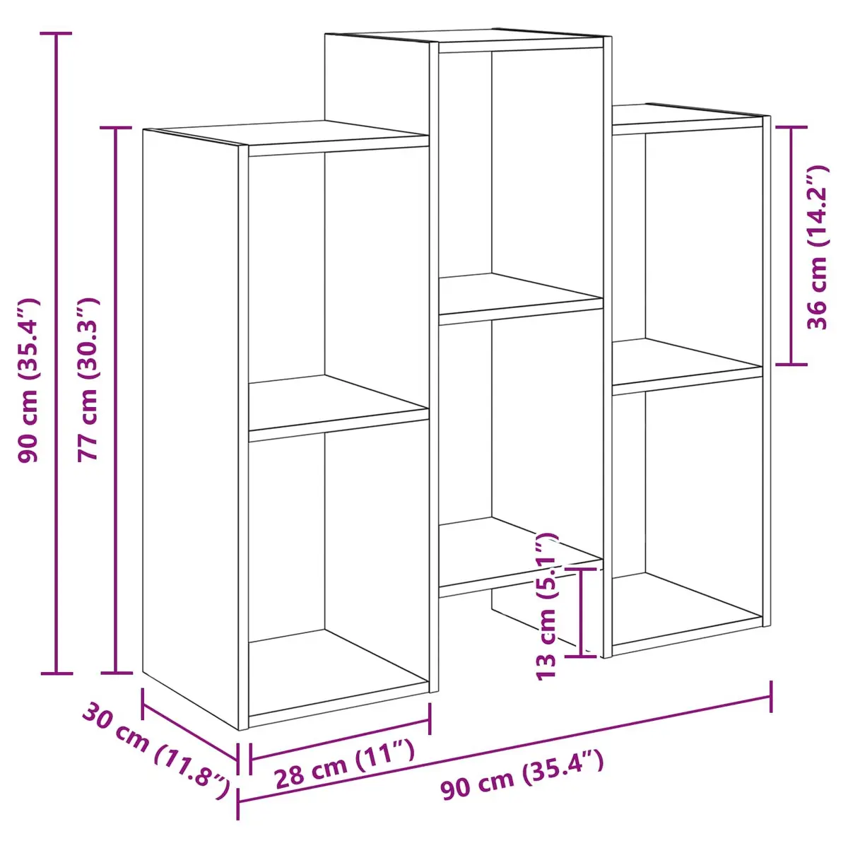 Sideboard Storage Cabinet Living Room Furniture 90cm White