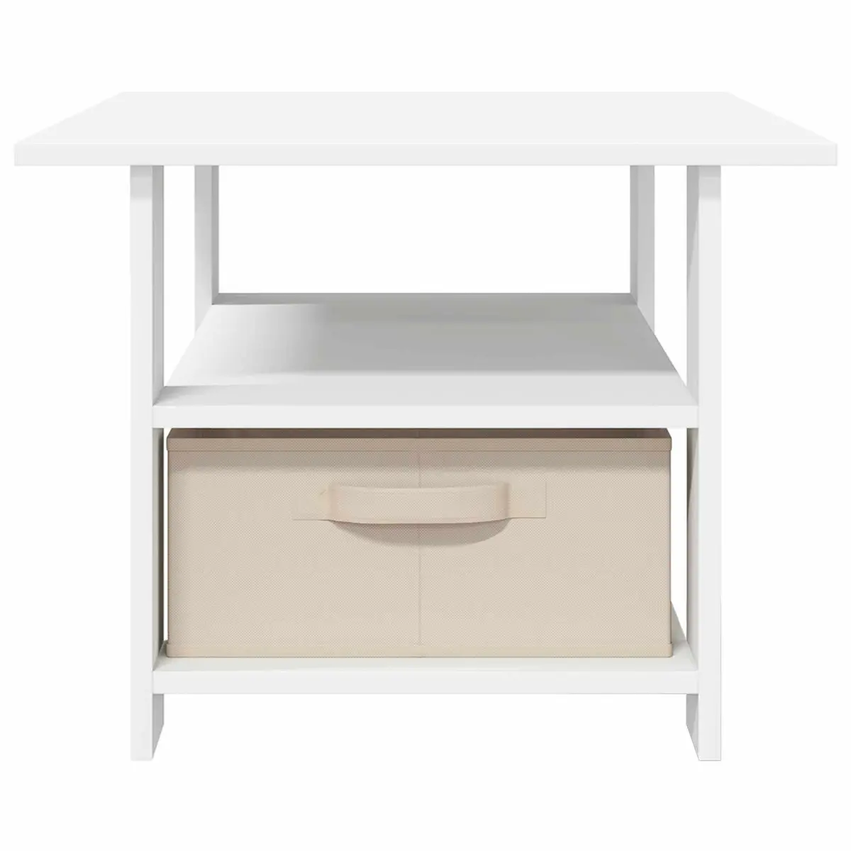 Coffee Table Storage Drawer White Engineered Wood 77 x 55 x 42 cm