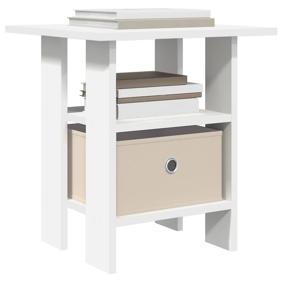 Bedside Table 2 pcs White 41 x 40 x 45 cm Engineered Wood Storage Drawer Shelf
