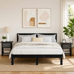 Value-Packed Black Modern Bedside Tables - Set of 2