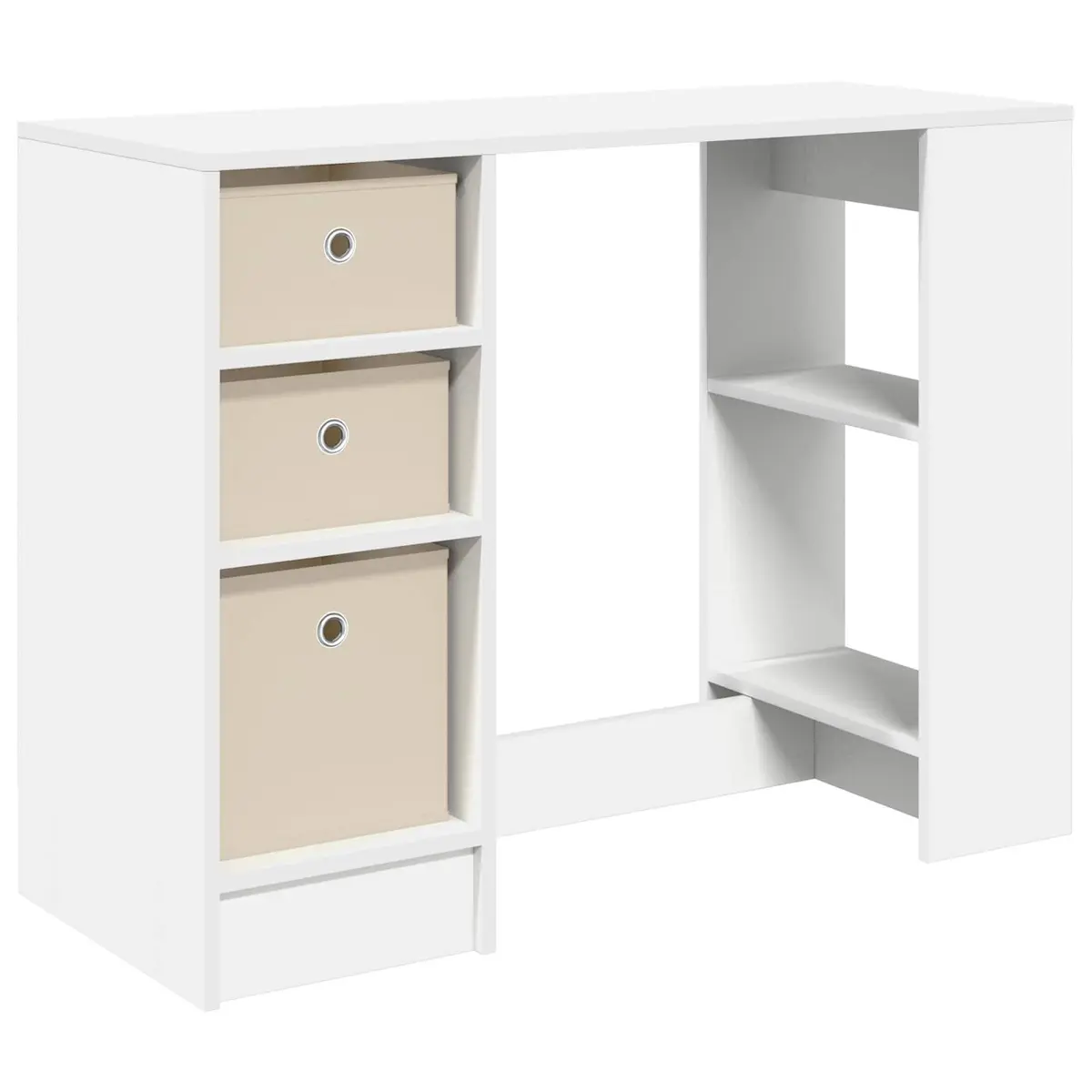 Rectangular Writing Desk Home Office 100x40x75cm White Engineered Wood Furniture