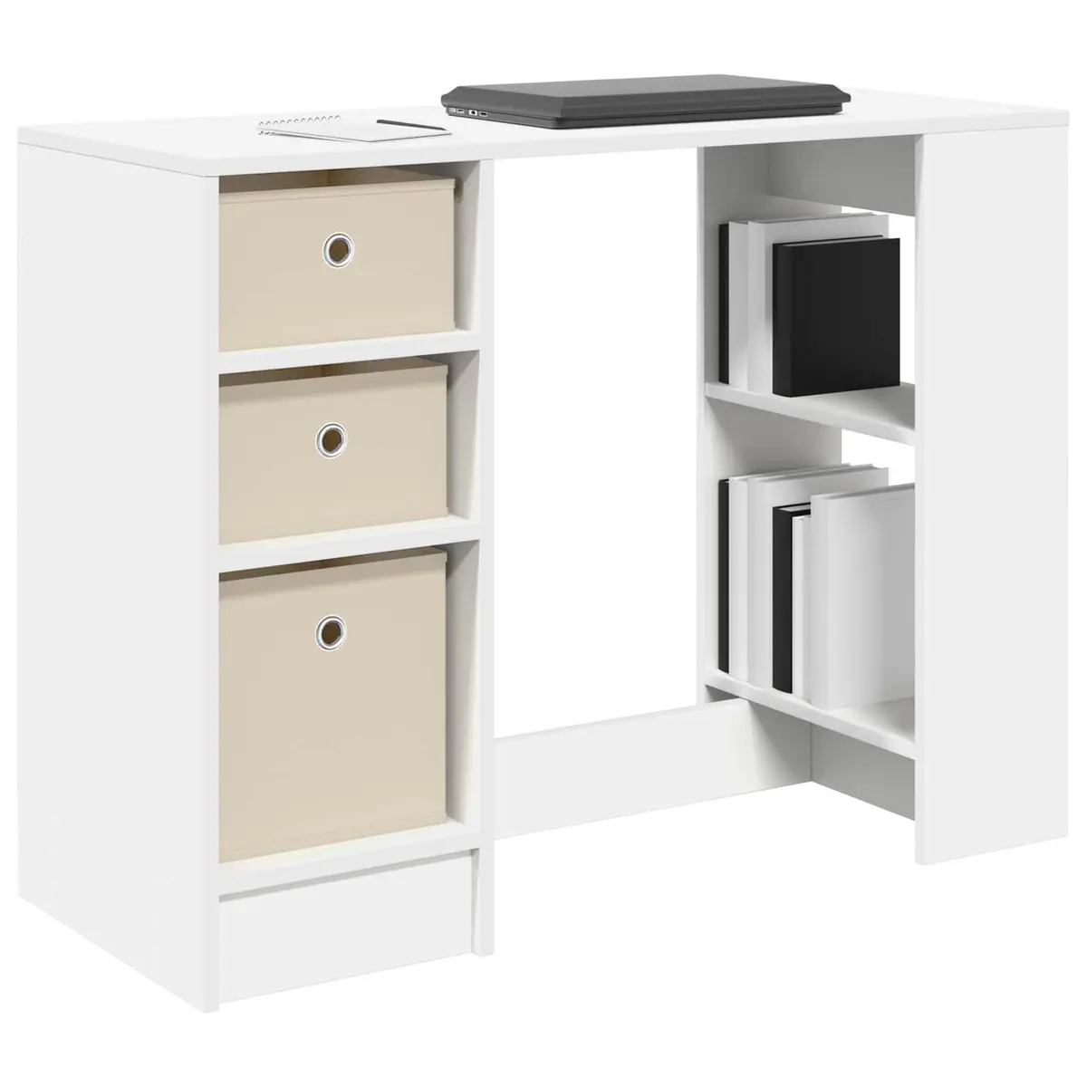 Rectangular Writing Desk Home Office 100x40x75cm White Engineered Wood Furniture