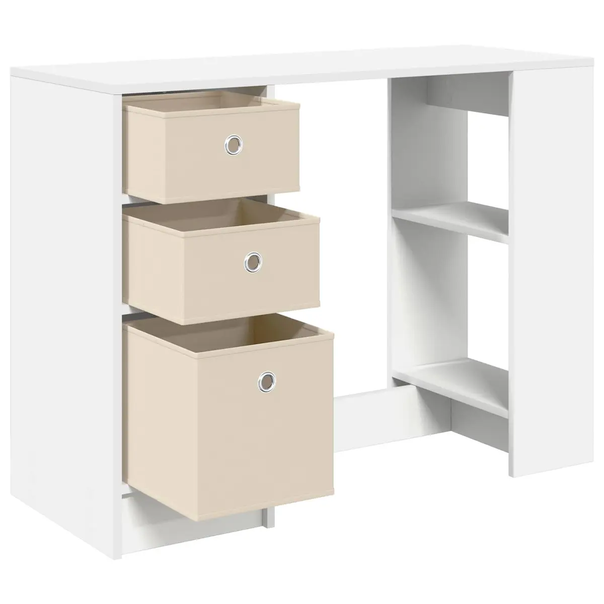 Rectangular Writing Desk Home Office 100x40x75cm White Engineered Wood Furniture