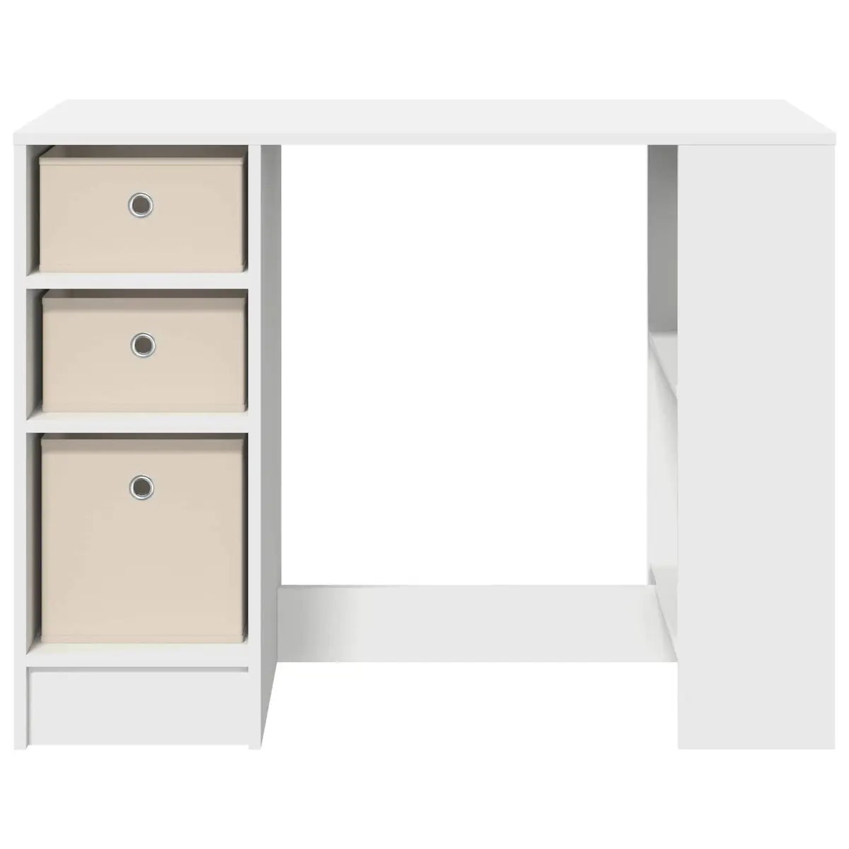 Rectangular Writing Desk Home Office 100x40x75cm White Engineered Wood Furniture