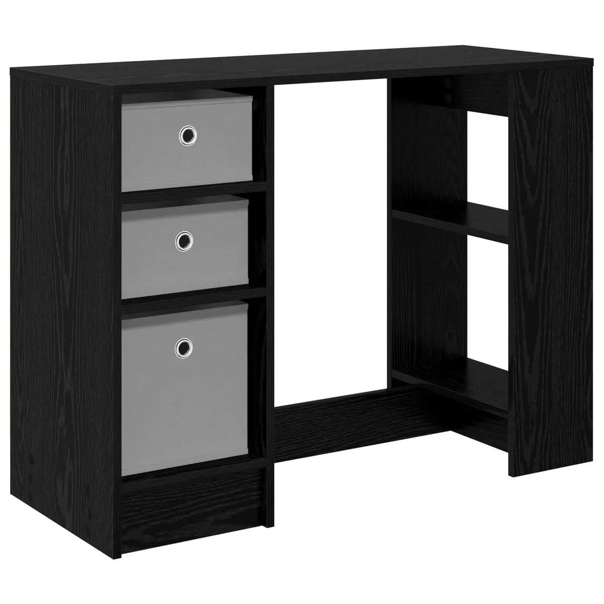 Black Oak Desk 100x40x75cm Engineered Wood Rectangular Office Study Writing