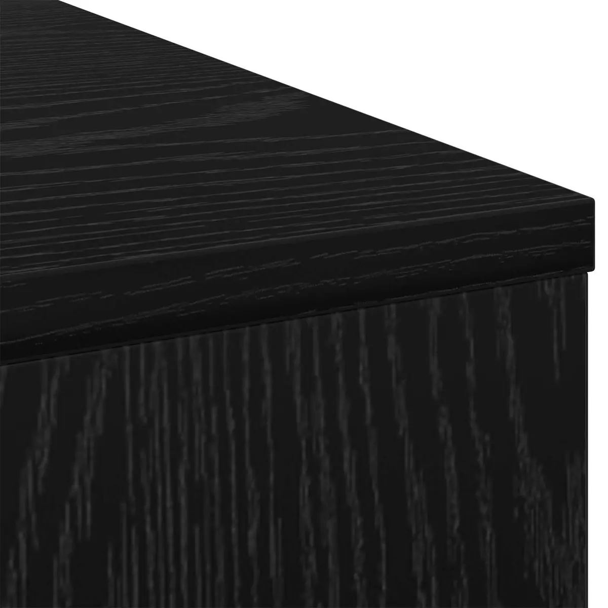 Black Oak Desk 100x40x75cm Engineered Wood Rectangular Office Study Writing