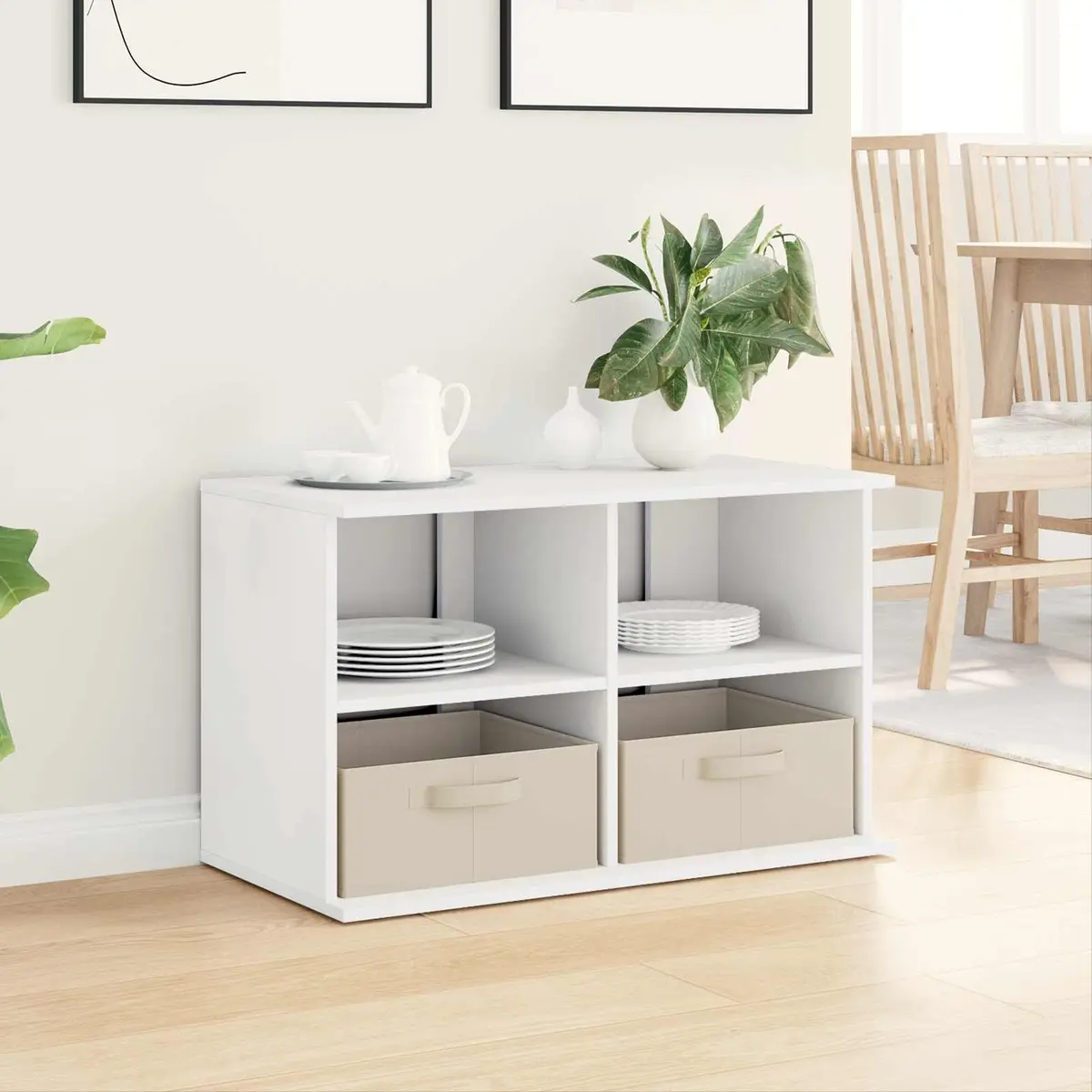 TV Stand with Drawer White Modern Lowboard Storage Unit Living Room Furniture