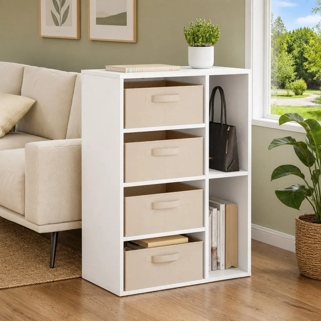 Sideboard Storage Cabinet Modern Living Room Dining Furniture White 60 x 33.5 x 84 cm