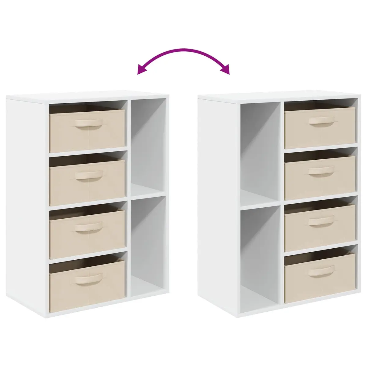 Sideboard Storage Cabinet Modern Living Room Dining Furniture White 60 x 33.5 x 84 cm