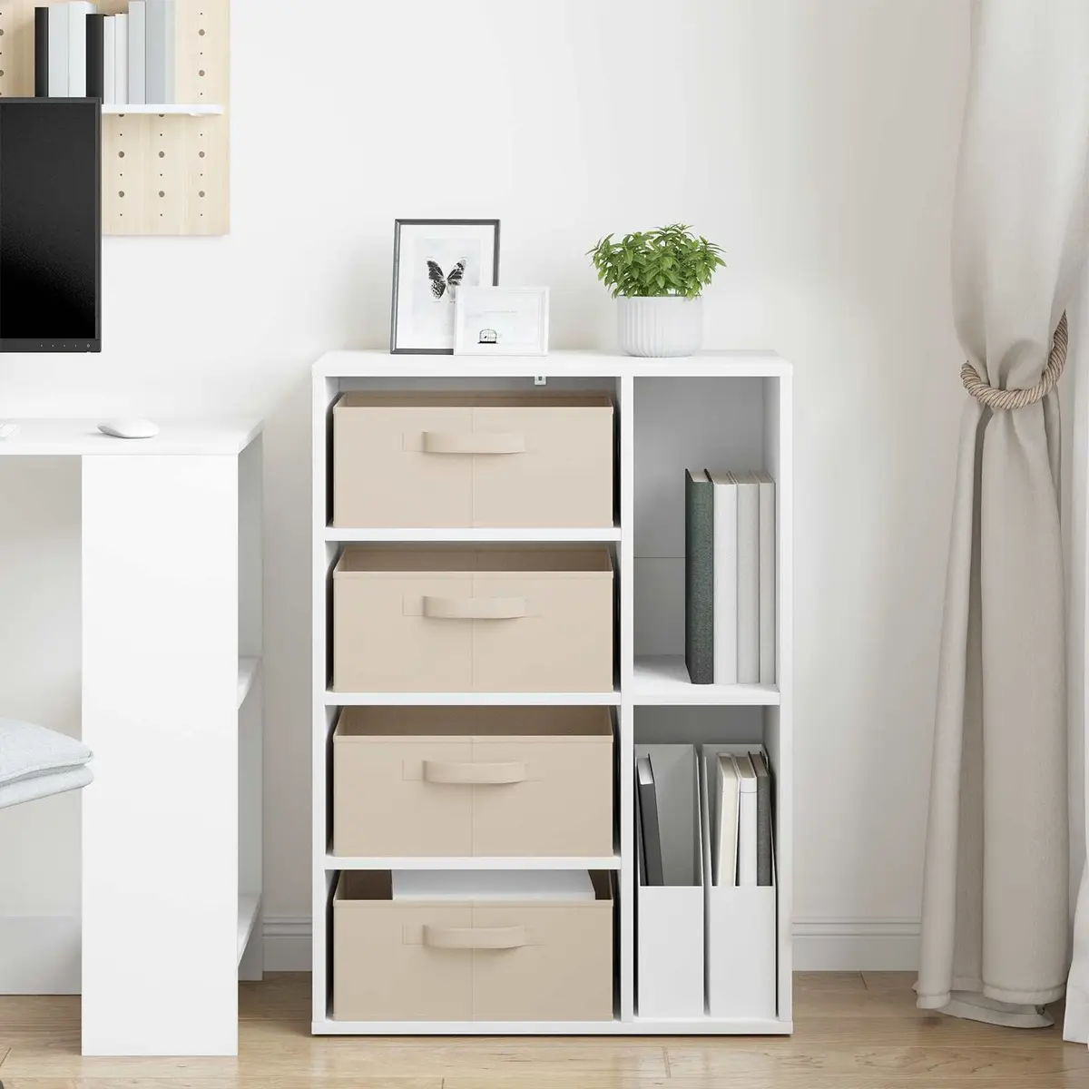 Sideboard Storage Cabinet Modern Living Room Dining Furniture White 60 x 33.5 x 84 cm