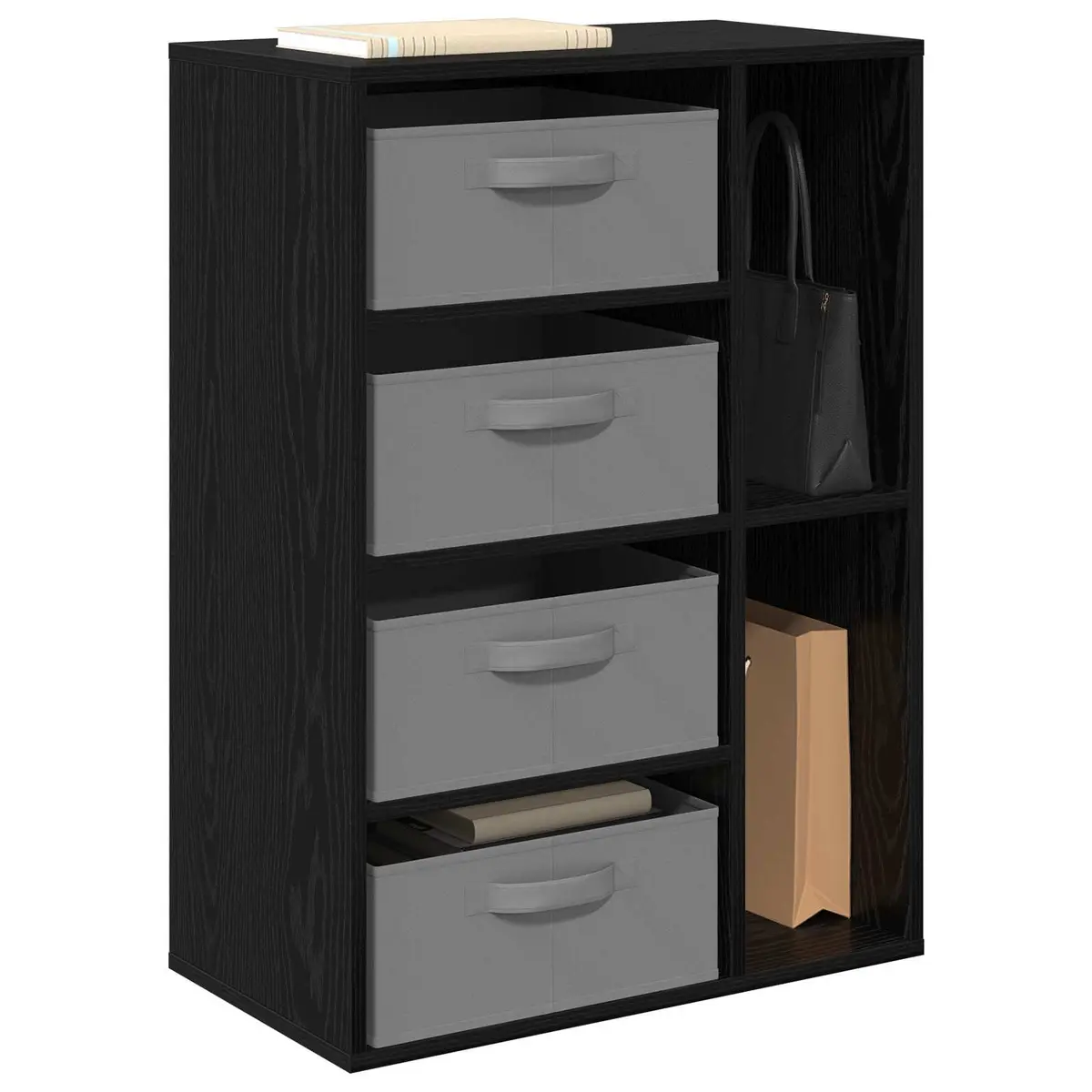 Modern Sideboard Storage Cabinet Black Oak Living Room Dining Furniture Shelving