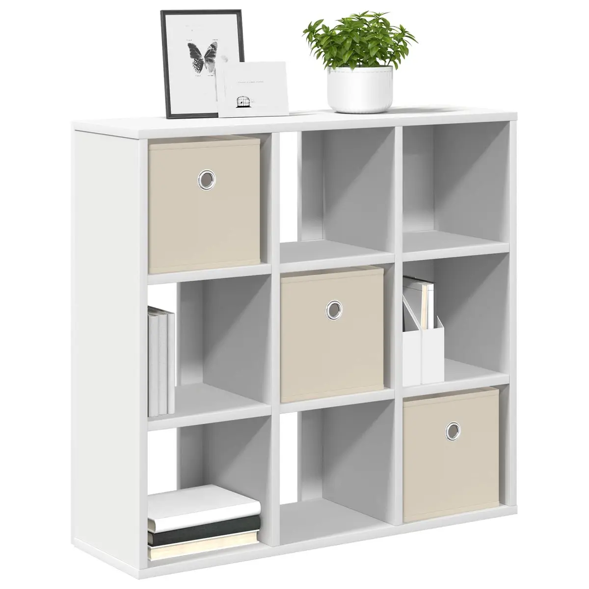 Sideboard Storage Cabinet Modern Living Room Furniture White 73.5 x 24 x 69.5 cm