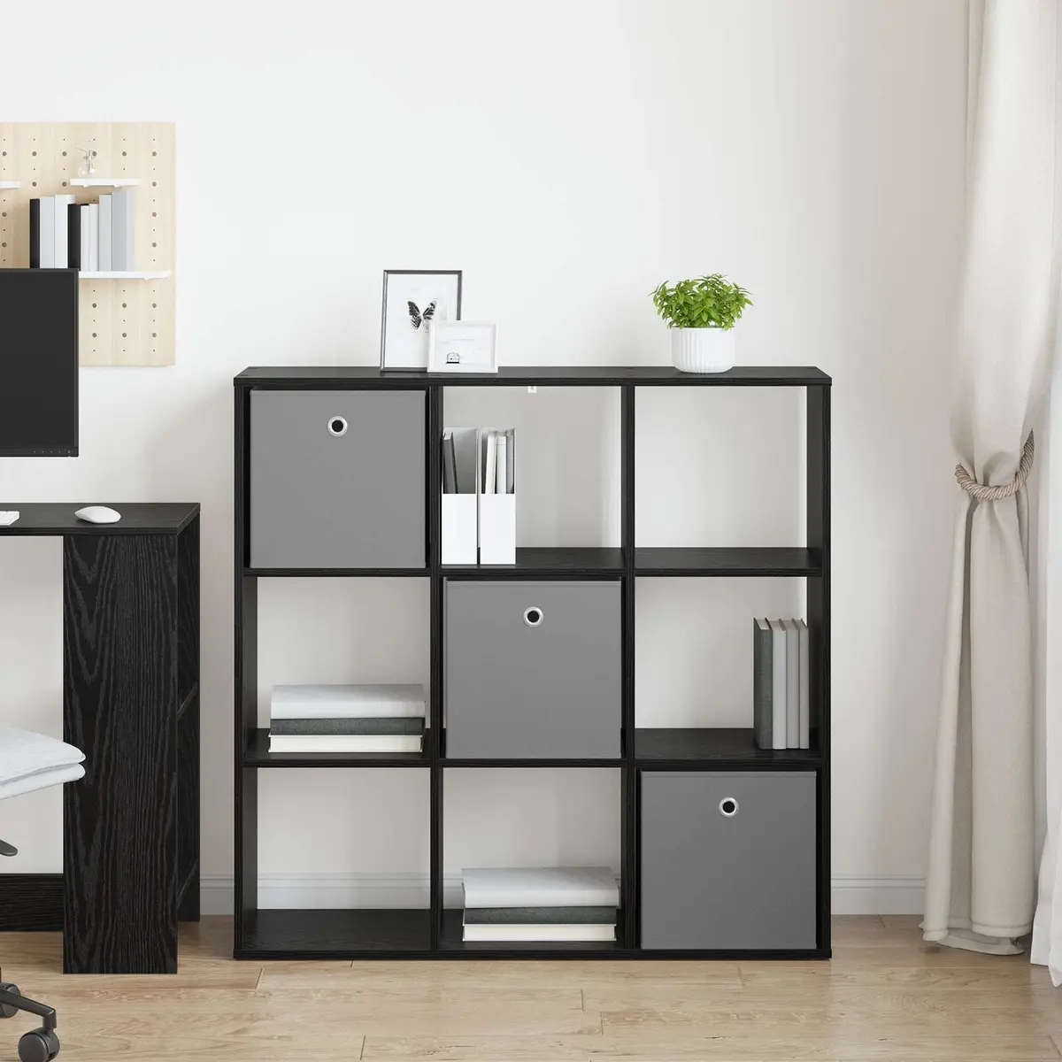 Sideboard Storage Cabinet Black Oak 102 x 31 x 99.5 cm Living Room Furniture