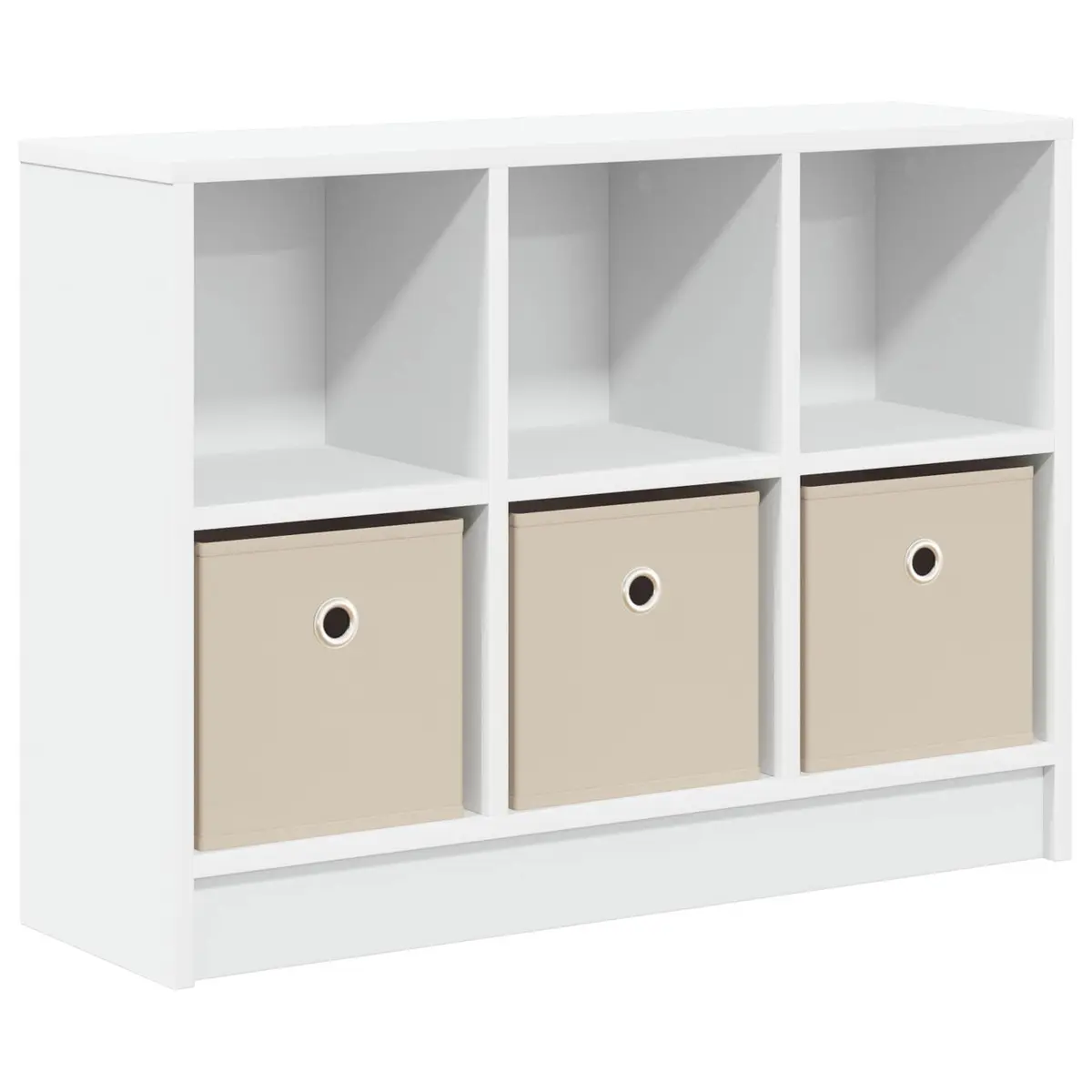 Sideboard Storage Cabinet Freestanding Engineered Wood Living Room White 73.5 x 22.5 x 53.5 cm