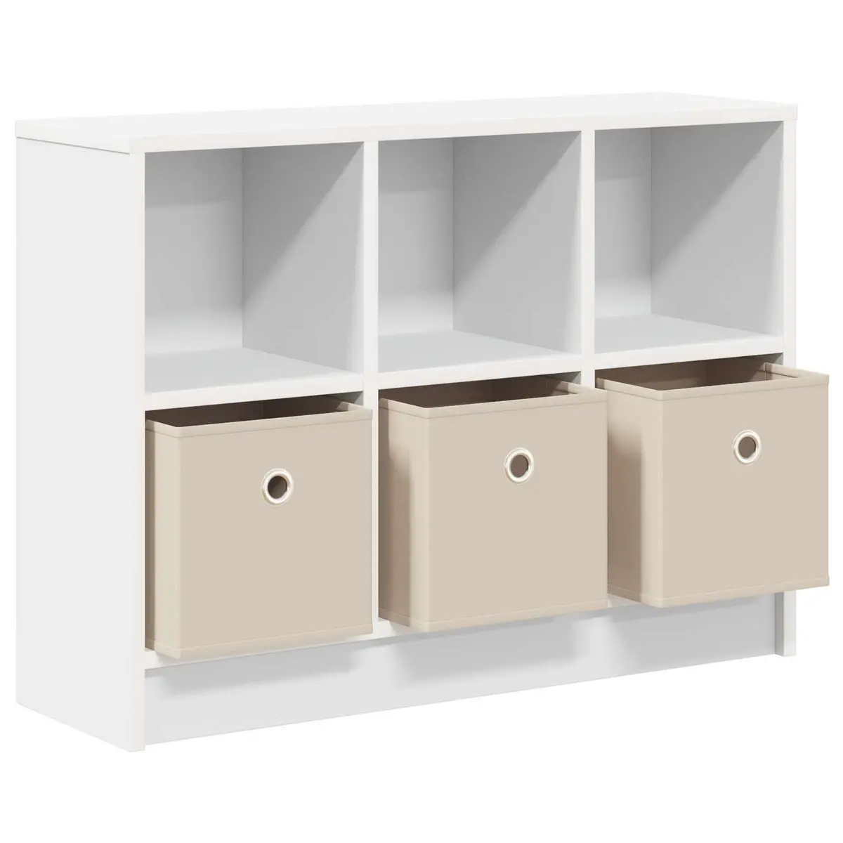 Sideboard Storage Cabinet Freestanding Engineered Wood Living Room White 73.5 x 22.5 x 53.5 cm