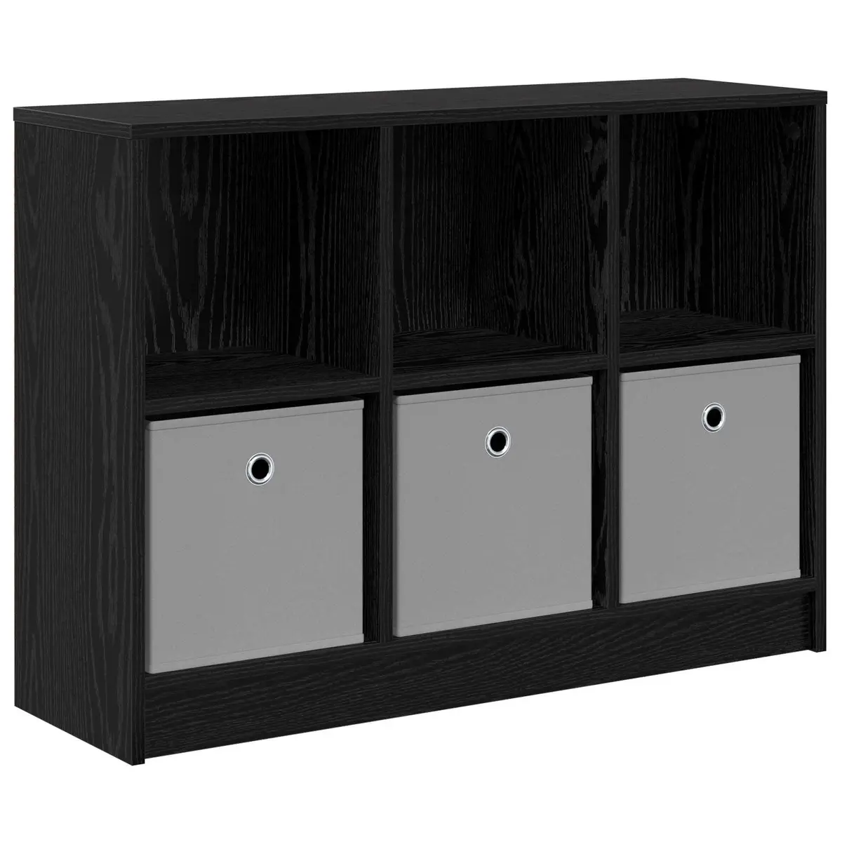 Sideboard Storage Cabinet Modern Black 88.5 x 27.5 x 63.5 cm