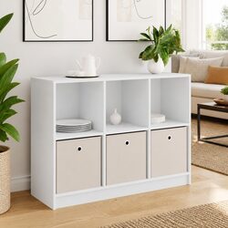 White Sideboard with Drawer Storage Cabinet Modern Living Room Hallway Buffet