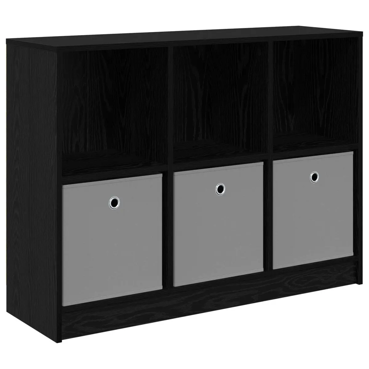 Sideboard Storage Cabinet Black Oak Modern Living Room Furniture 102 x 32 x 73.5 cm