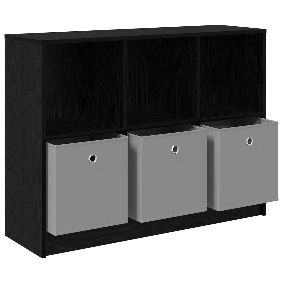 Sideboard Storage Cabinet Black Oak Modern Living Room Furniture 102 x 32 x 73.5 cm