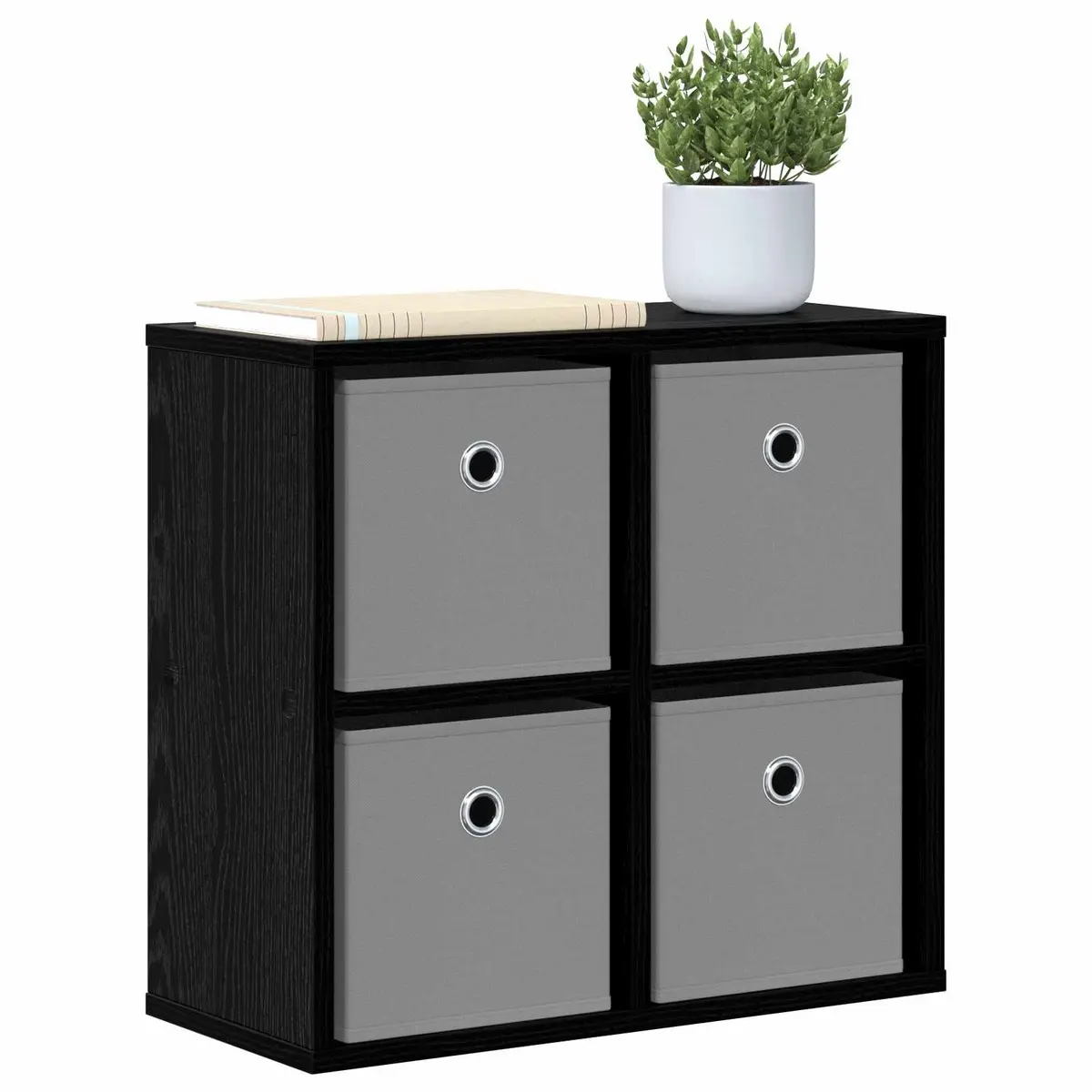 Sideboard Black Oak Storage Cabinet Living Room Buffet 49.5 x 22 x 47 cm