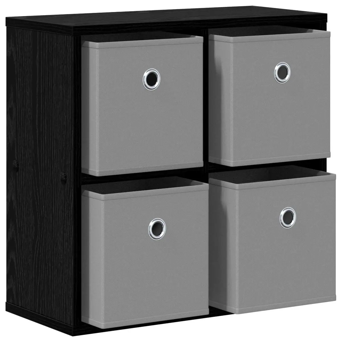 Sideboard Black Oak Storage Cabinet Living Room Buffet 49.5 x 22 x 47 cm